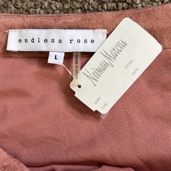NWT Endless Rose Faux Suede -Line Bodycon Dress Azalea Pink Size L - Picture 4 of 5